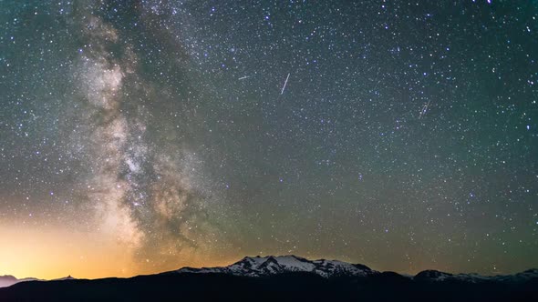 Milky Way Time Lapse Stars Over Mountains, Stock Footage | VideoHive