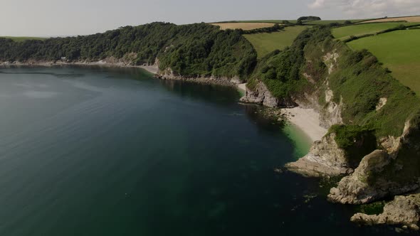 Cornwall South Coastline St Austell Bay Ropehaven Cliffs Nature Reserve Aerial View