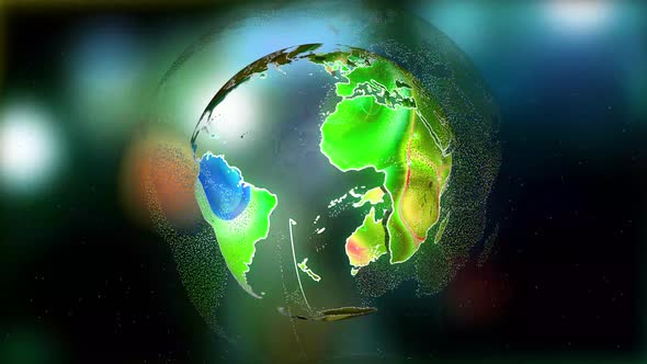Abstract colorful digital earth animation background. A 205