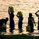 African Women in the Lake at Sunset - VideoHive Item for Sale