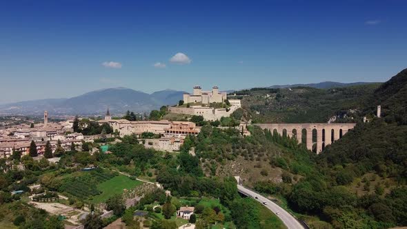Old City Aerial Landscape with Old Castle in Summer alt
