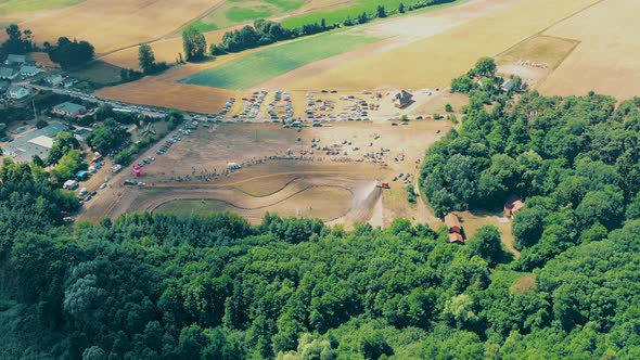 Autocross sporting events. The sports cars racing. Traditional rally .The racing car drives into a s alt