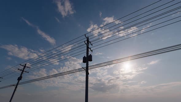 Utility Poles - On The Road 4K