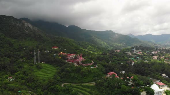 Aerial View Of Dehradun City Uttarakhand From Mussoorie Road, India, 4k alt