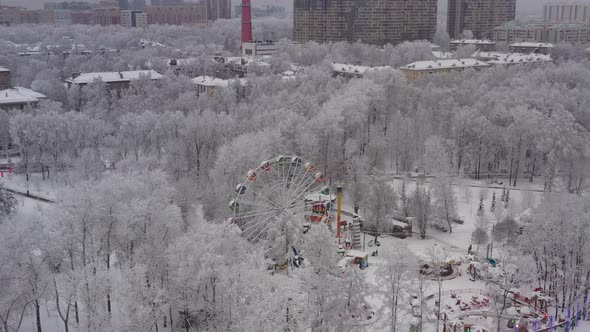 A Winter Cityscape After a Snowfall