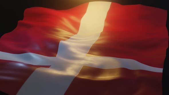 Denmark Flag Low Angle View