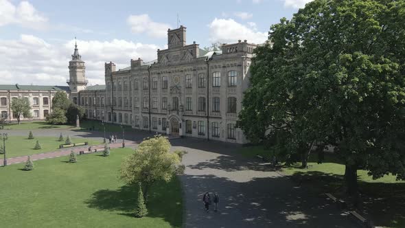 Kyiv. Ukraine. Kyiv Polytechnic Institute. Aerial View. Flat, Gray alt