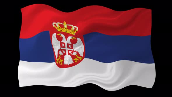 Serbia Flag Wavy National Flag Animation