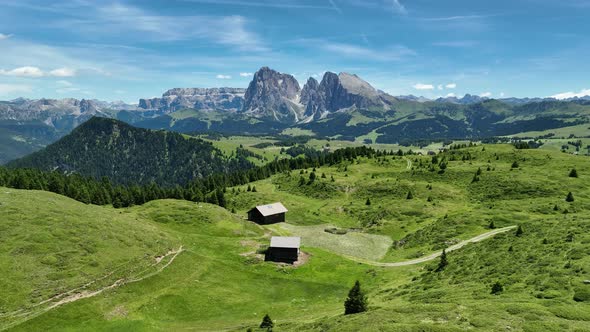 Beautiful summer day in the Dolomites mountains alt