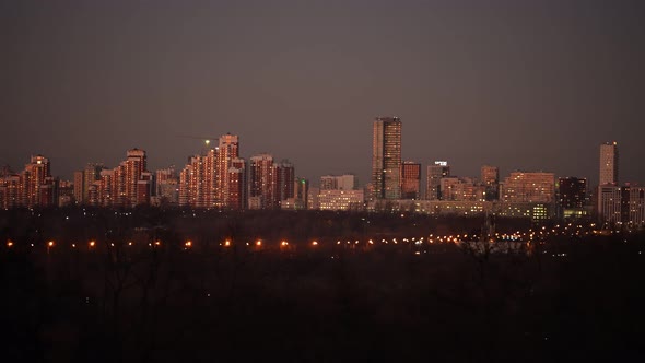 Panorama of the Evening City of Moscow