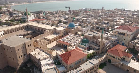 Aerial view of view Old City of Acre, Acre, Israel. alt