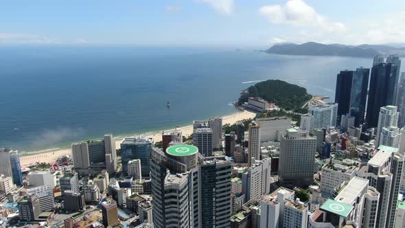 Korea Busan Haeundae Beach City Building Aerial View