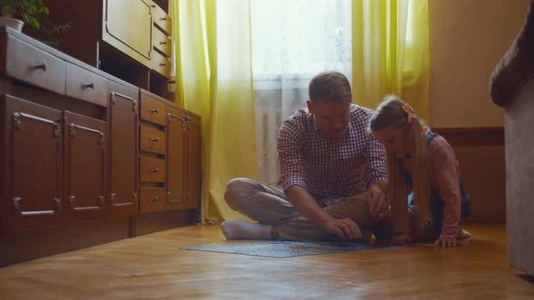 Dad and daughter at home alt