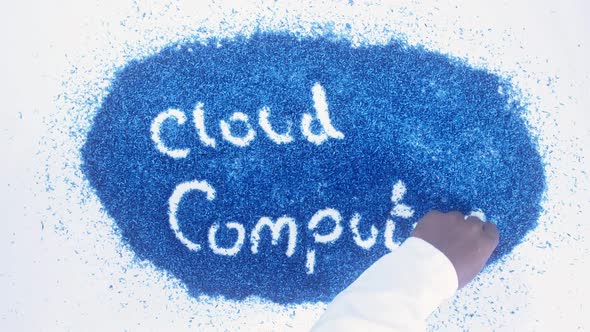 Blue Writing Cloud Computing