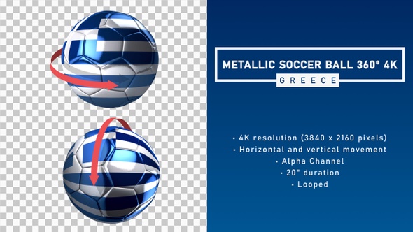 Metallic Soccer Ball 360º 4K - Greece