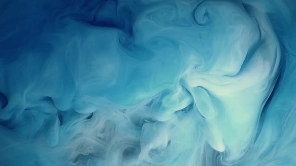 White and Blue Abstract Ink Mixed in Water alt