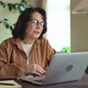 Middle Aged Woman Talk About Project Strategy on Laptop Video Call in Living Room - VideoHive Item for Sale