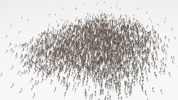 Group of People Walk and Create a Map of Uruguay alt