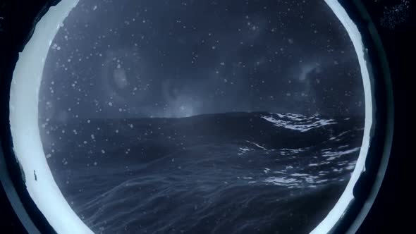 Watching A Storm Through A Submarine Window In The Ocean