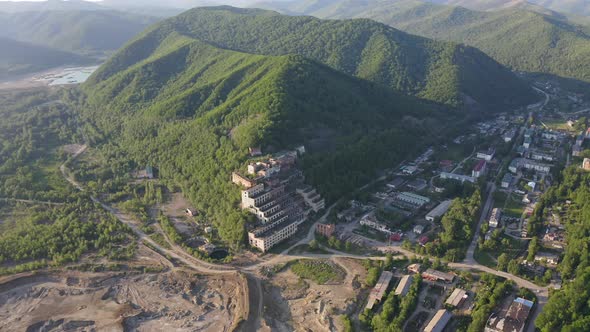 A Drone View of the Abandoned Building of the Mining and Processing Plant alt