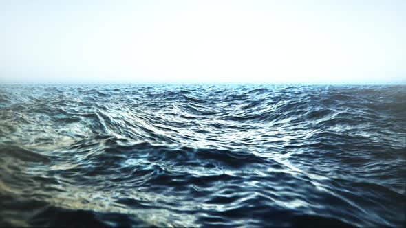 Sea or ocean waving. Realistic looking landscape of infinite salt water basin.