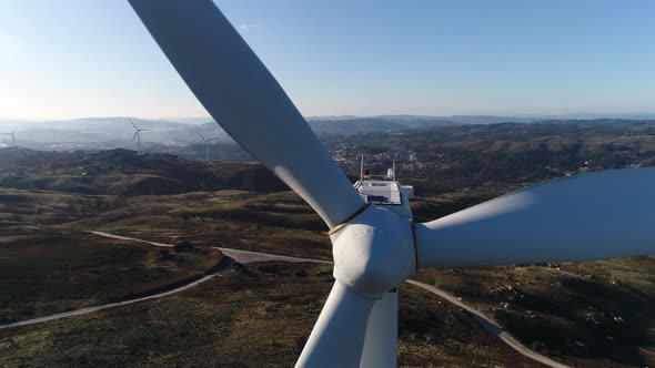 Wind Turbines, Renewable Energy on a Green Hill alt