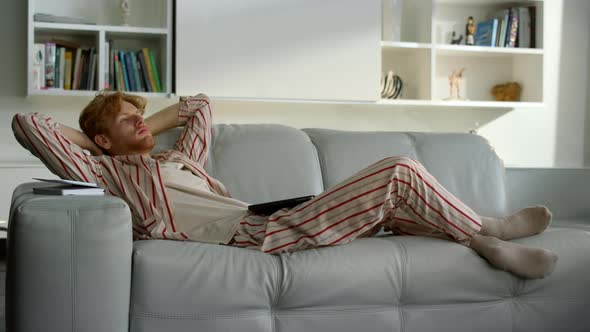 Focused Student Rest Home After Online Classes alt