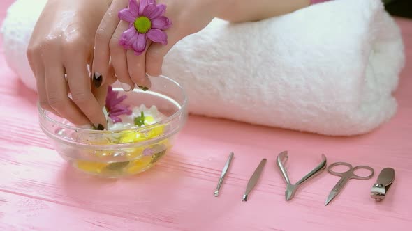 Spa Therapy for Hands, Slow Motion. alt