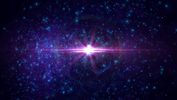 Blue Nebula Space Center Flare Motion Loop Background