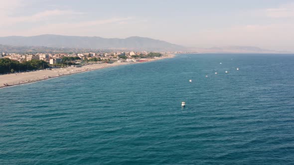 Aerial view of italian sand coastline alt