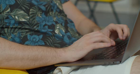 Man Hands Coding Html and Programming on Screen Laptop, Development Web, Developer alt