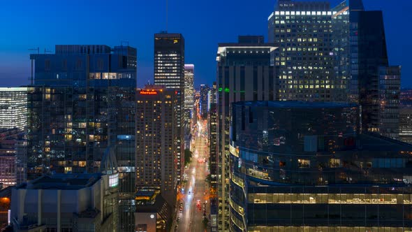 Montreal Night City Skyline Traffic
