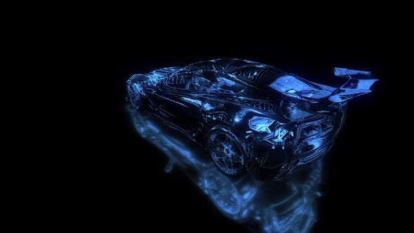 Modified Fast Sports Car Hologram 4k alt
