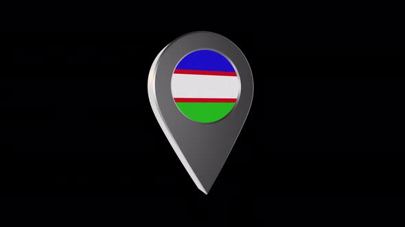 3d Animation Map Navigation Pointer With Flag Of Cali (Colombia) With Alpha Channel - 4K alt