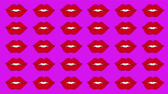 Lips Kiss Background Animation