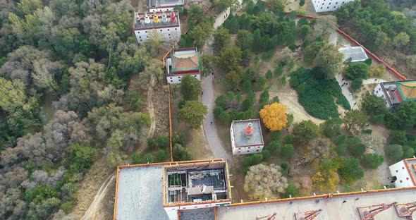 Aerial View of The Putuo Zongcheng Buddhist Temple, Chengde, China alt