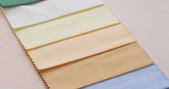 Colorful Fabric Samples Closeup alt