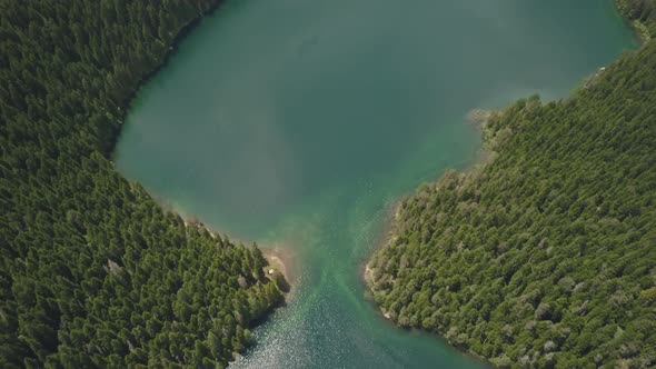 Aerial Footage of the Black Lake in National Park Durmitor