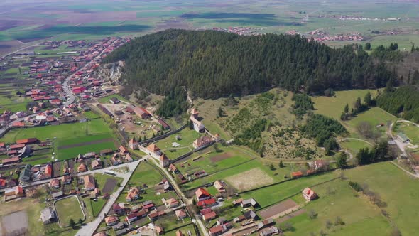 Small village drone view