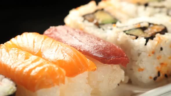 Sushis eating close up studio alt