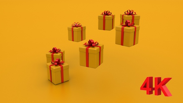 Jumping Gift Boxes Form A Wave alt