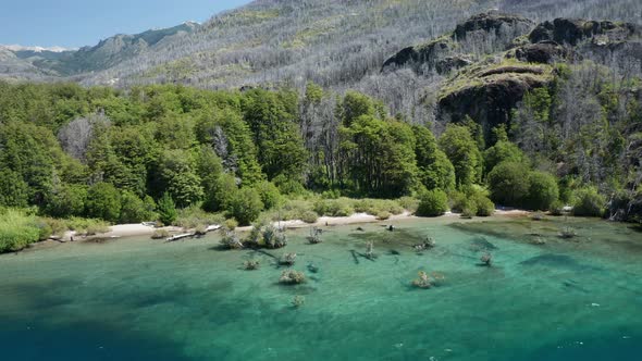 Drone With And Coastline With Mountains alt