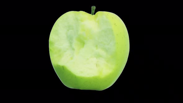 Eating A Fresh Delicious Apple  Stop Motion Time Lapse Transparent Background 4k