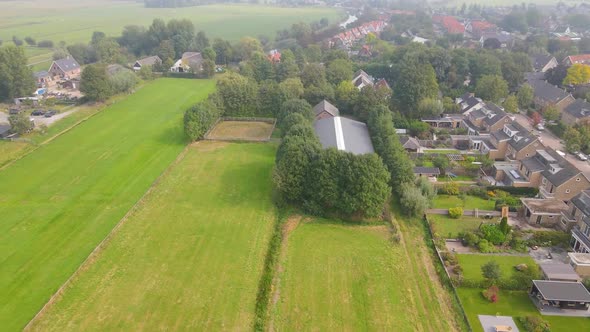 Drone Shot of Beautiful Farm in the Netherlands