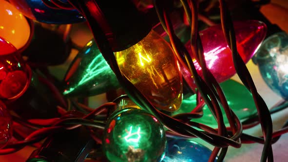 Cinematic, Rotating Shot of ornamental Christmas lights - CHRISTMAS 054 alt