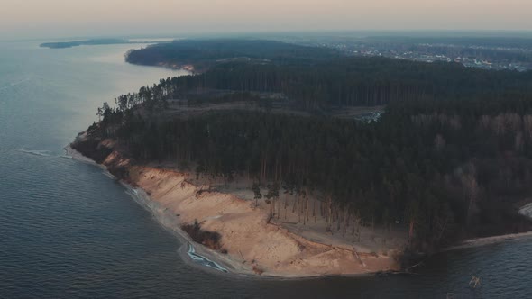 Sand Island With Pine Forest