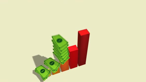 Colorful financial bar graph. A chart is rising. The symbol of increasing profit alt