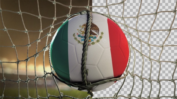Soccer Ball Scoring Goal Night Frontal - Mexico