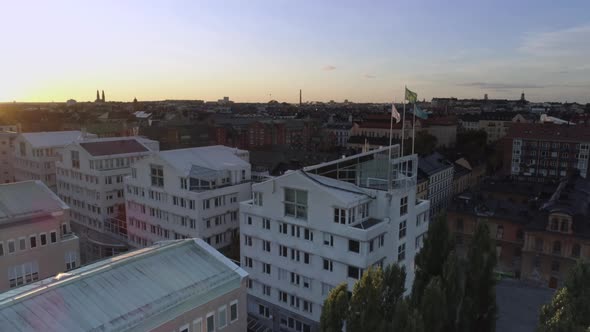 Stockholm City Buildings Aerial View