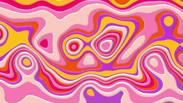 Colorful Liquid Marble Paint Background Loop Pink Yellow Orange Purple alt
